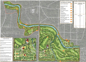 The Memorial Park Master Plan shows the redesign of the Golf course and walking trails in great detail.