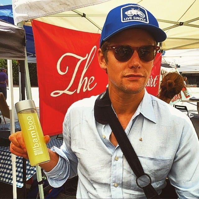 Zach Roerig, leading man of Vampire Diaries, enjoys Bamboo's Lemon Water (made from pure Bulgarian Rose Water)