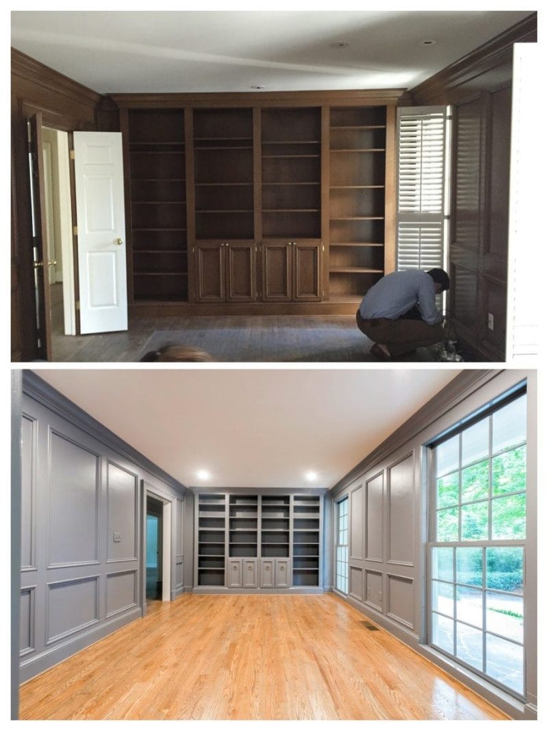 Buckhead Home Renovation Before and After Library Flip